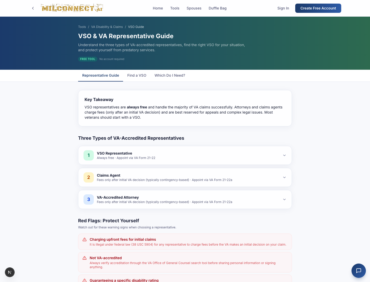 VSO & Representative Guide — blank state