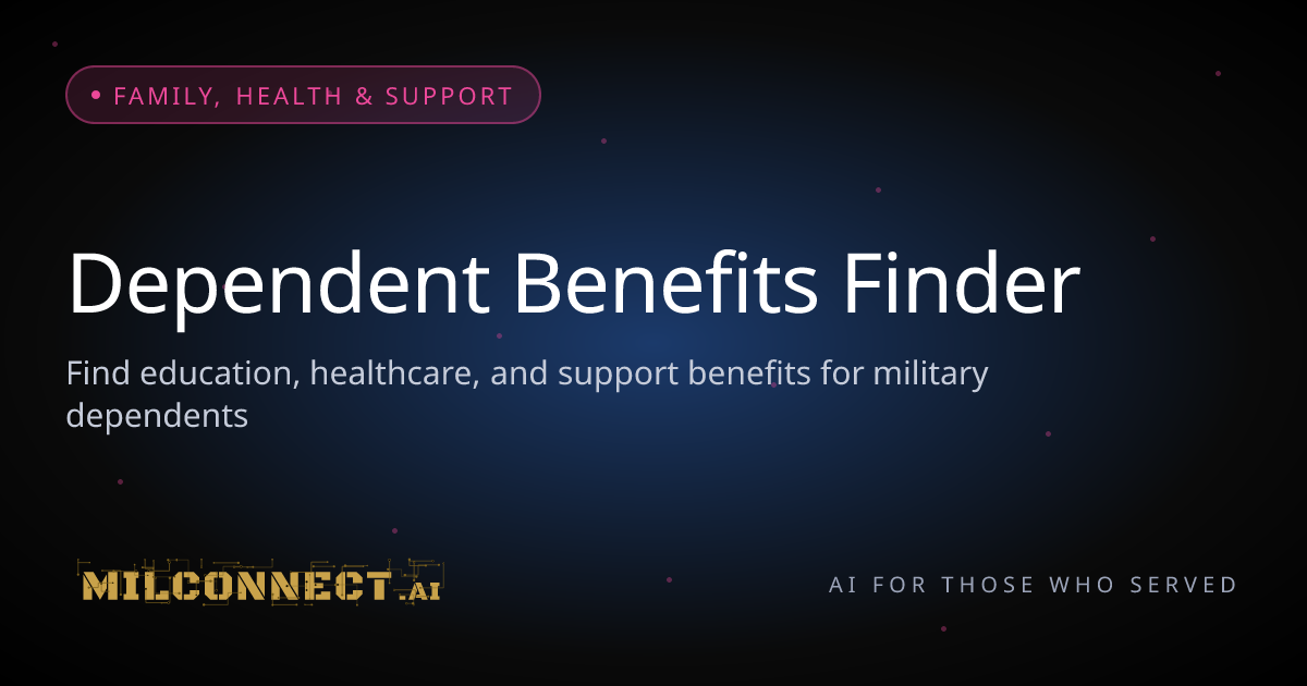 Dependent Benefits Finder | MILCONNECT.AI